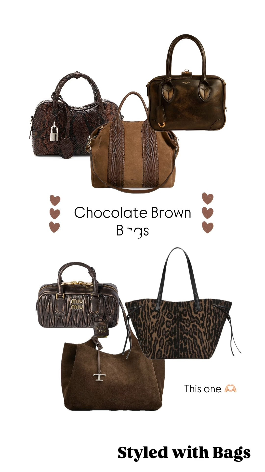 Chocolate Brown Bags 

Winter, Autumn, fall vibes, suede bags, travel bags, mini bags, tote bags, styled with bags, vegan bags, leather bags, suede bags, work bags

#LTKTravel #LTKItBag #LTKWorkwear