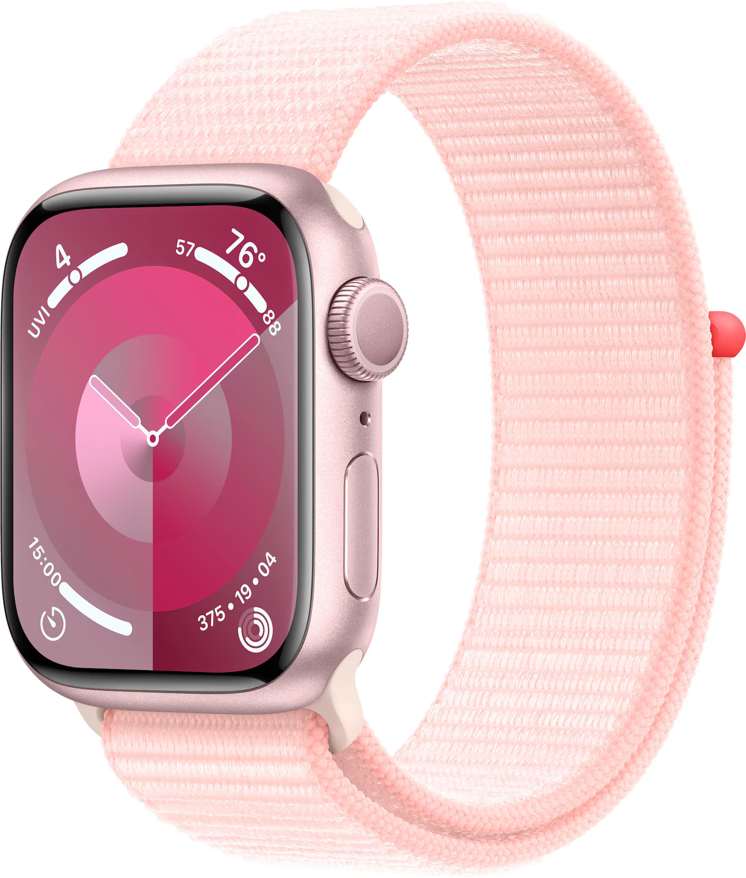 Apple Watch Series 9 (GPS) 41mm Pink Aluminum Case with Light Pink Sport Loop Pink MR953LL/A - Be... | Best Buy U.S.