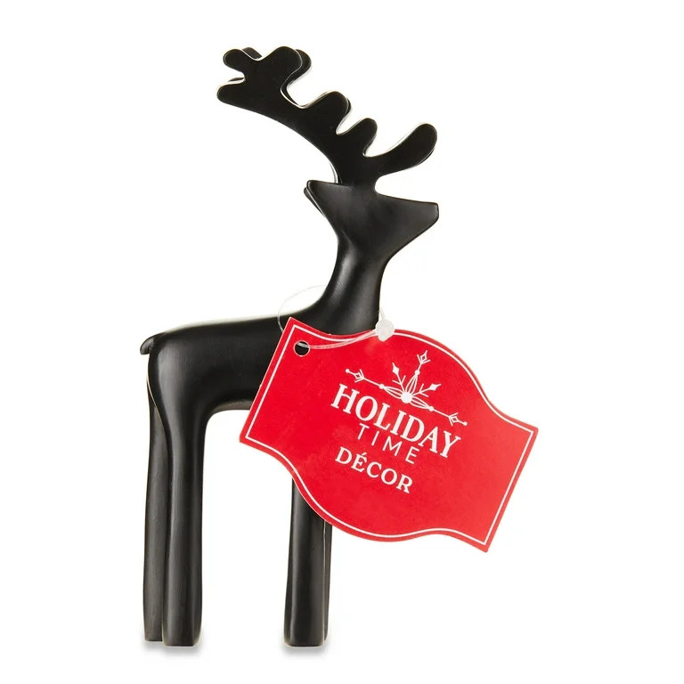 Mini Black Standing Deer, Calcium Carbonate, 5 in, by Holiday Time | Walmart (US)