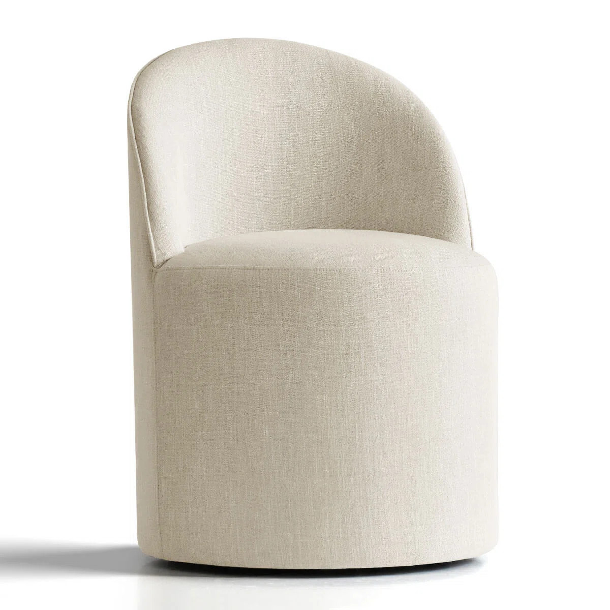 Linen Upholstered Swivel Dining Chair With Hidden Casters | Wayfair North America
