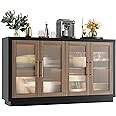 FOTOSOK Buffet Cabinet with Storage, 55.1" Large Sideboard Buffet Cabinet, Modern Sideboard Kitch... | Amazon (US)