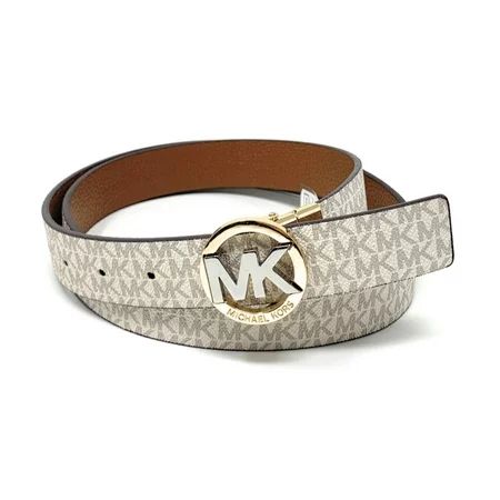 Michael Kors Signature Monogram Twist MK Logo Reversible Belt Vanilla To Luggage X-Large | Walmart (US)