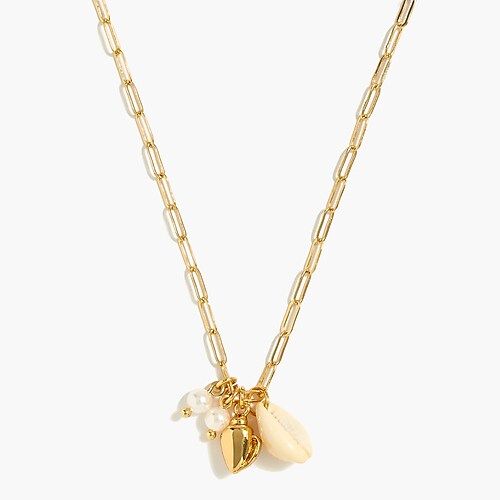 Charms and paper clip chain pendant necklace | J.Crew Factory