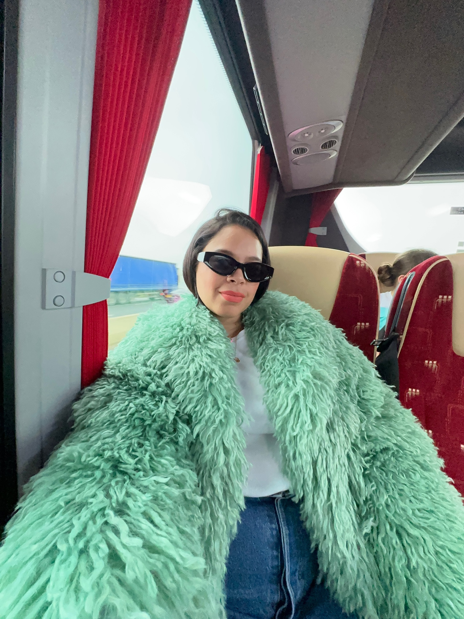 Green fluffy faux fur coat of dreams. Super cosy but also lightweight. Size down it’s very oversized! 🐩🫶🏽💚

#LTKstyletip