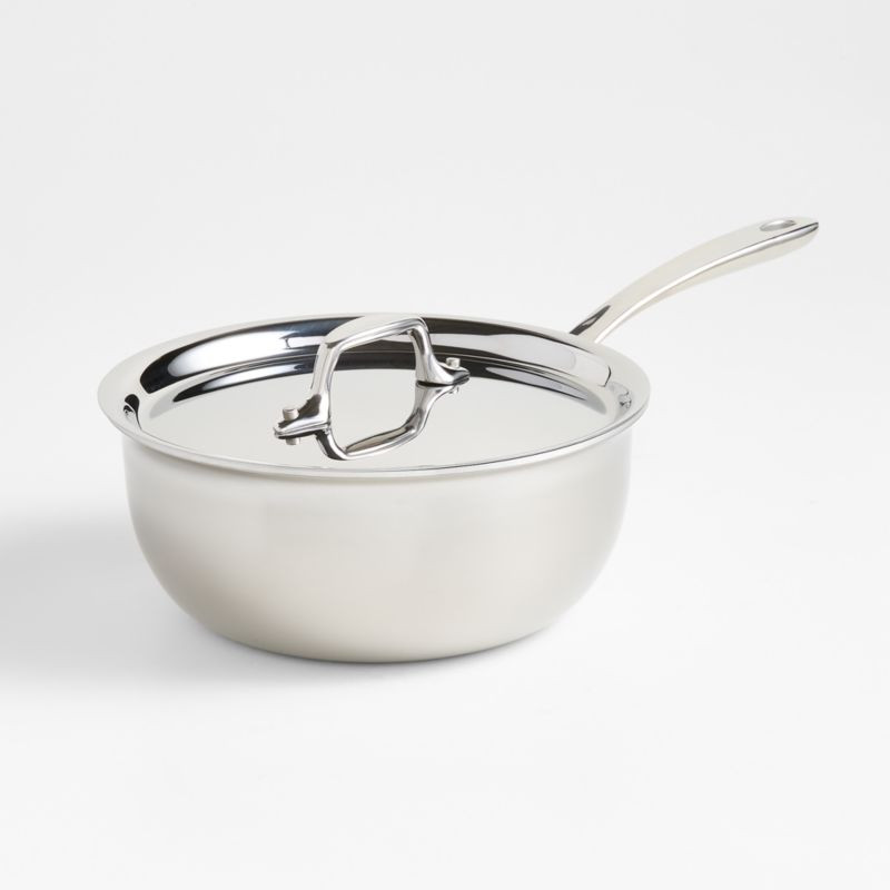 All-Clad d3 Curated 2.5-Quart Saucier with Lid + Reviews | Crate & Barrel | Crate & Barrel