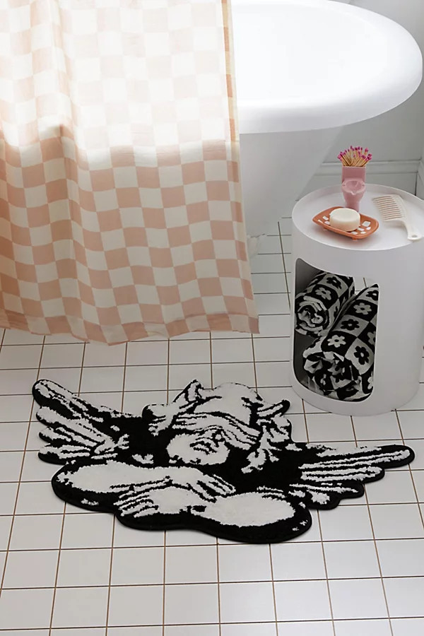Boys Lie UO Exclusive Cherub Bath Mat in Black/White at Urban Outfitters | Urban Outfitters (US and RoW)