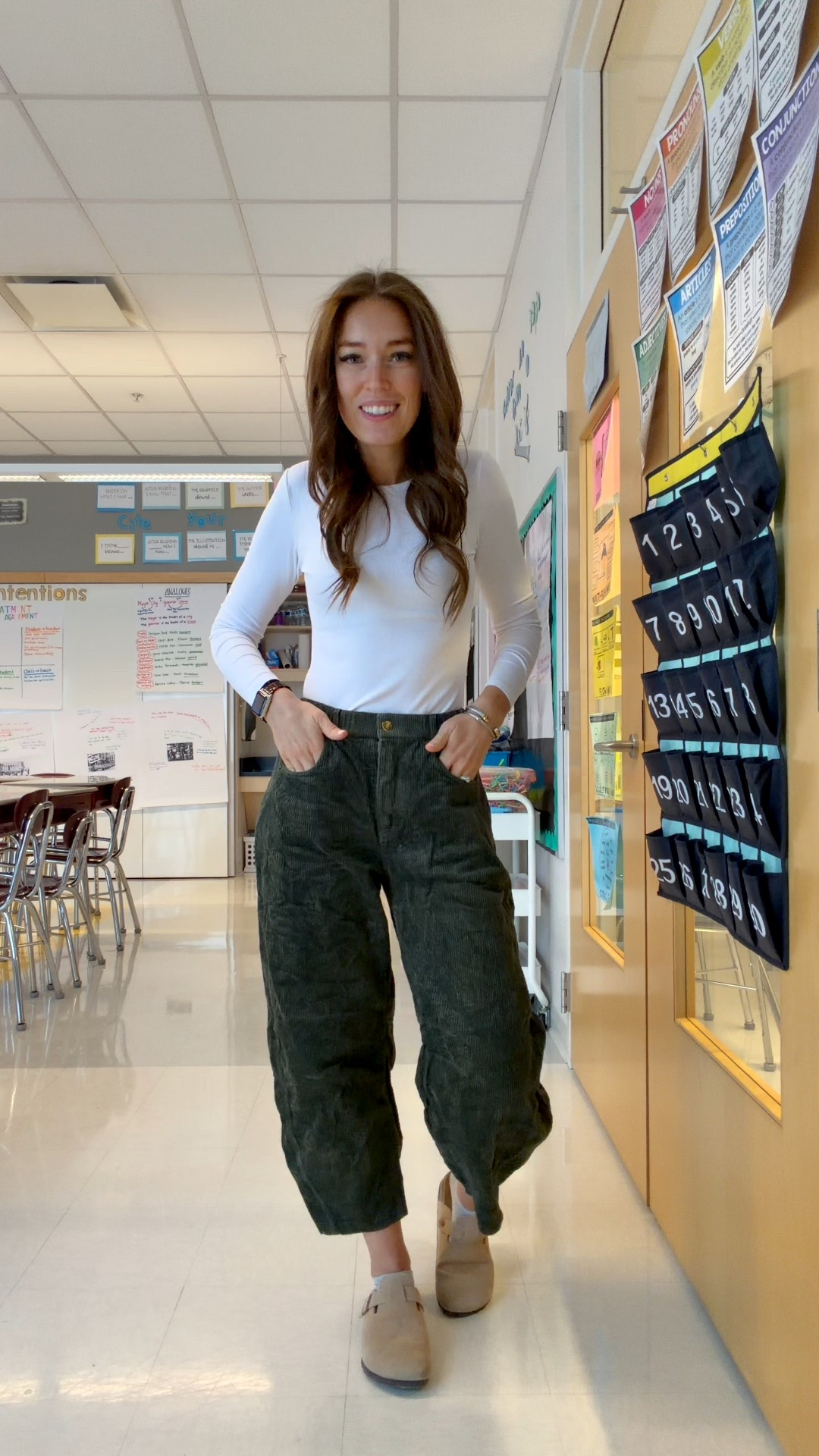 Barrel jeans / corduroy / basic long sleeve / winter outfit / clogs / mom outfit 

#LTKootd #LTKgrwm #LTKmomlife