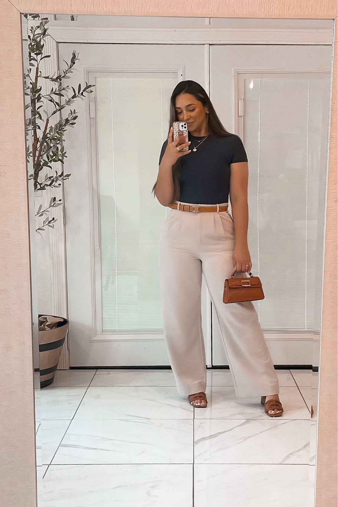 Smart casual outfit Abercrombie sloane pants Sam Edelman sandals navy cream old money style

#LTKstyletip #LTKshoecrush