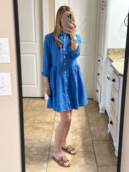 Blue eyelet dress is 1/2 off! Perfect for work or church! Cute with white sneakers too! Wearing a size 2, runs big 

#LTKsalealert #LTKstyletip