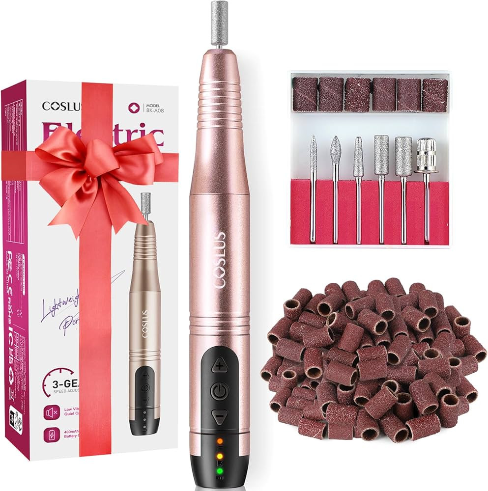 Cordless Nail Drill Electric File: Professional for Acrylic Gel Dip Powder Nails Portable Nail Dr... | Amazon (US)