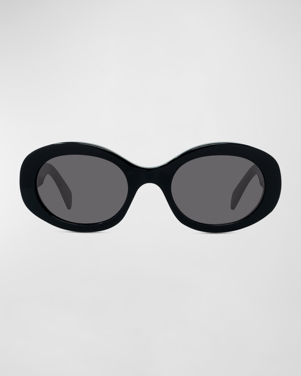 Triomphe Logo Oval Acetate Sunglasses | Neiman Marcus