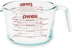 Pyrex 4-Cup Glass Measuring Cup For Baking and Cooking, Dishwasher, Freezer, Microwave, and Prehe... | Amazon (US)