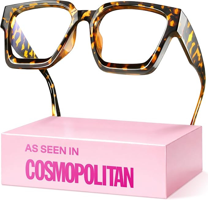 livho Oversized Eyewear Frame for Woman and Men - Rectangle Fashion Glasses for Computer, Chic Pr... | Amazon (US)