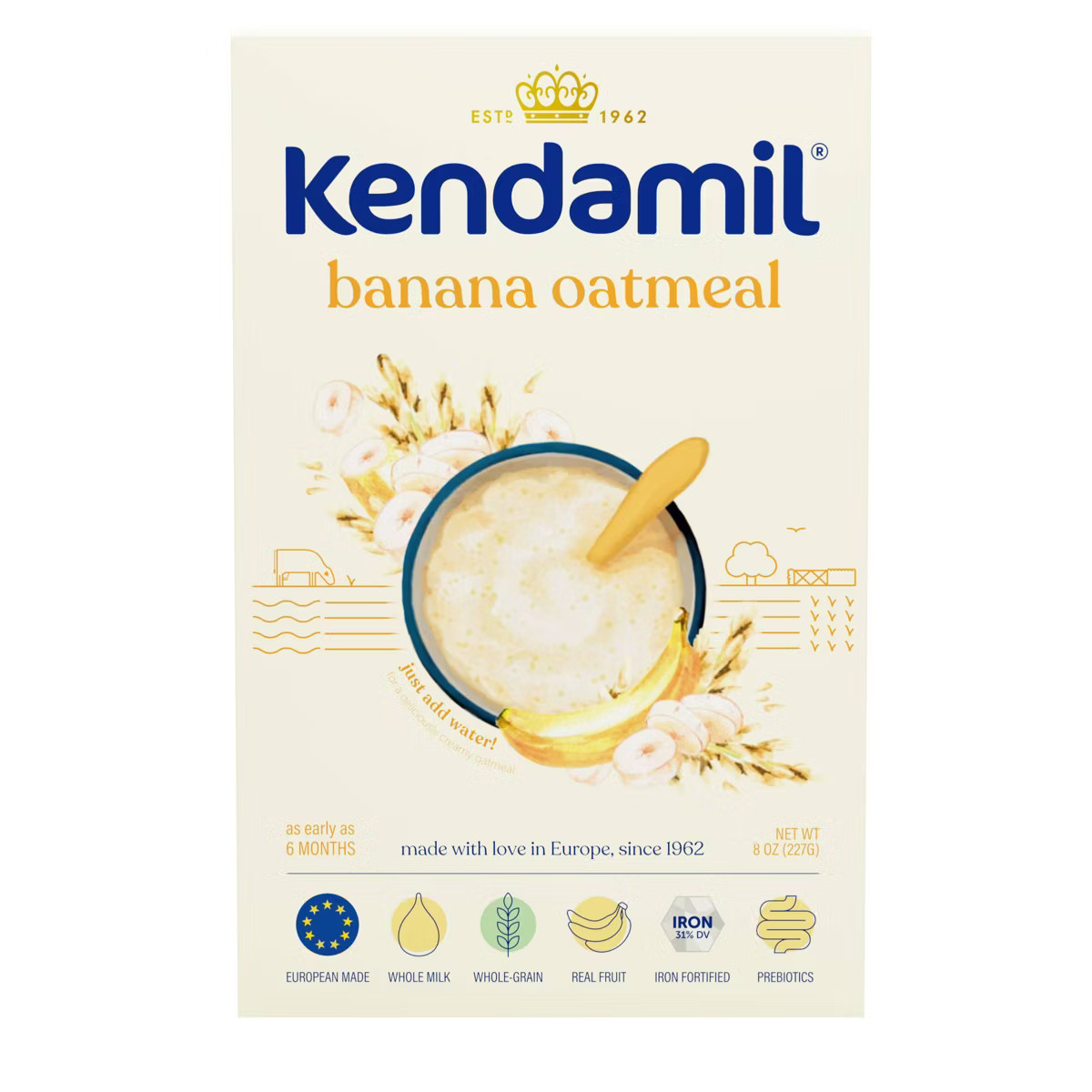 Kendamil Banana Creamy Oatmeal Cereal - 8oz | Target