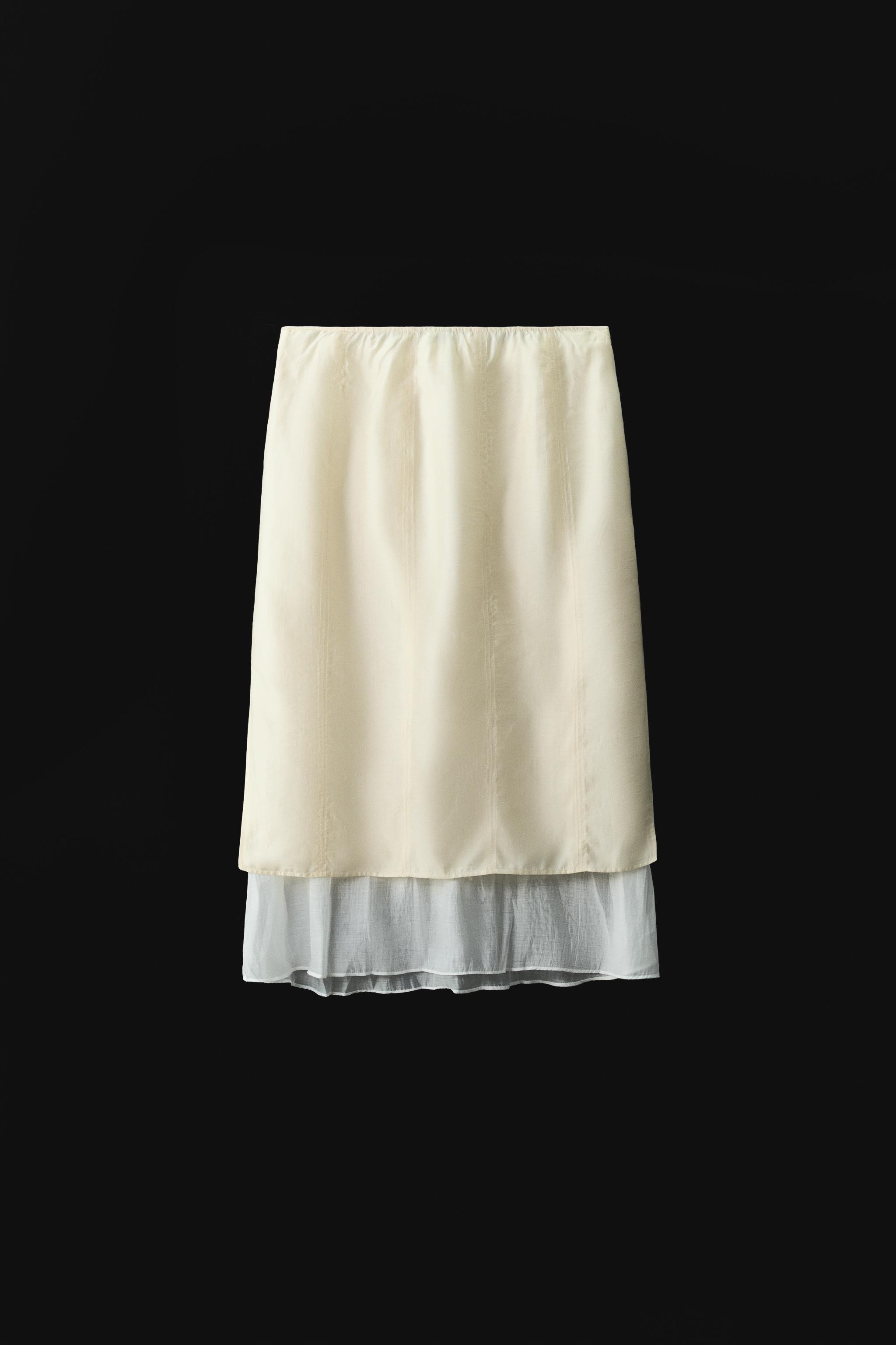 ZW COLLECTION COMBINATION MIDI SKIRT | Zara US