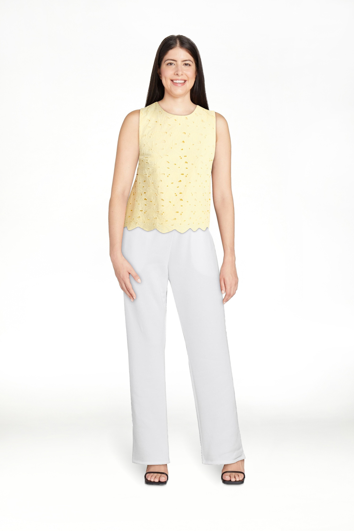 Time and Tru Women's and Women's Plus Sleeveless Cotton Eyelet Top, Sizes XS-4X | Walmart (US)
