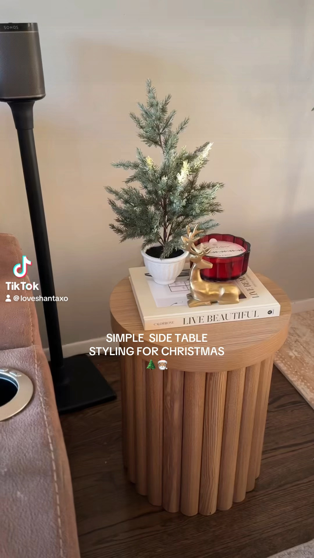 Side table styling for Christmas. Amazon finds. Target Christmas decor. Fluted side table. Wooden fluted side table. Luxen home. Holiday decor. Home decor. Furniture. Livingroom furniture #ltkvideo #ltkseasonal #ltkhome

#LTKGiftGuide #LTKHoliday #LTKCyberWeek