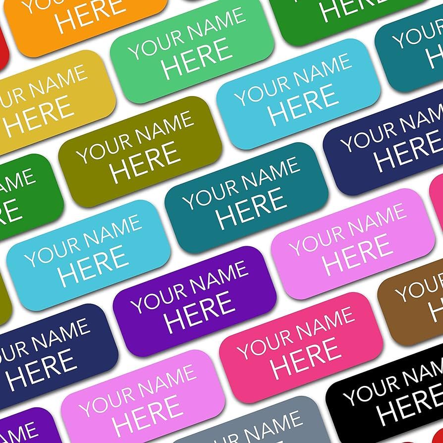 Personalized Name Labels (100 Labels) (0.9" × 0.4") Small Custom Name Stickers - Waterproof Name... | Amazon (US)