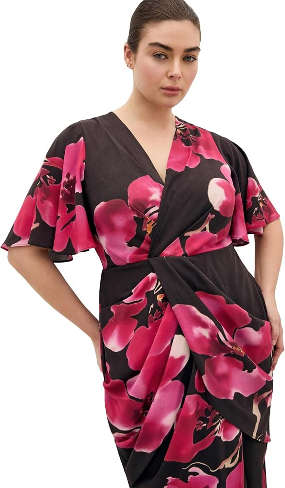 City Chic Plus Size Dress - Braelynn Fleur Print Maxi | Amazon (US)