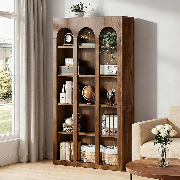 Tribesigns 5-Tier Arched Bookshelf, 70.87-Inch Mid Century Modern Bookcase | Amazon (US)