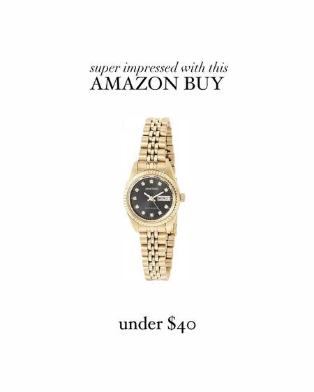 Amazon Buy! Gift idea, gold colored watch, designer dupe #StylinbyAylin 

#LTKunder50 #LTKGiftGuide #LTKstyletip