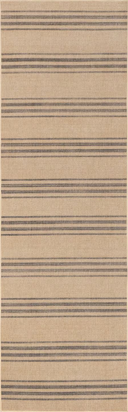 Natural Taproot Easy-Jute Washable Striped 2' 6" x 8' Area Rug | Rugs USA