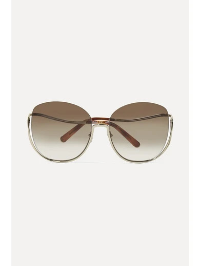 Chloé - Milla Square-frame Gold-tone Sunglasses | NET-A-PORTER (US)