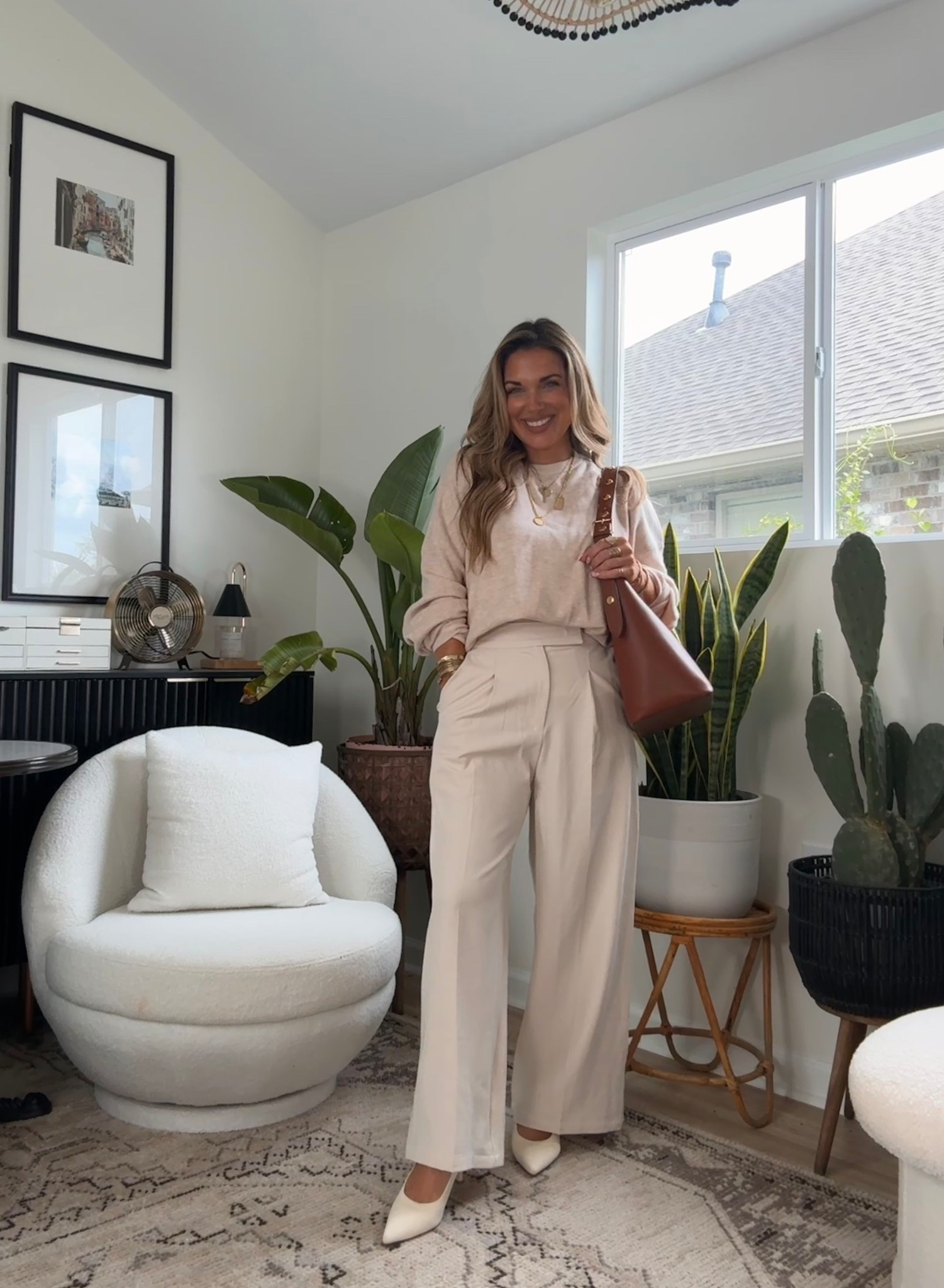 Affordable, closet staples for fall ~ 
styled multiple ways!!!! 
Loving these wrinkle free, trouser pants that have a stretchy waistband in the back!! They are perfect for work or date night. 
Wearing size small petite. 
And, oversized sweater is great to dress up or down. Quality is 10/10 and so SOFT!! It’s the perfect thickness and length!!
Wearing size medium & love the fit. 

#LTKOver40 #LTKPetite #LTKSeasonal