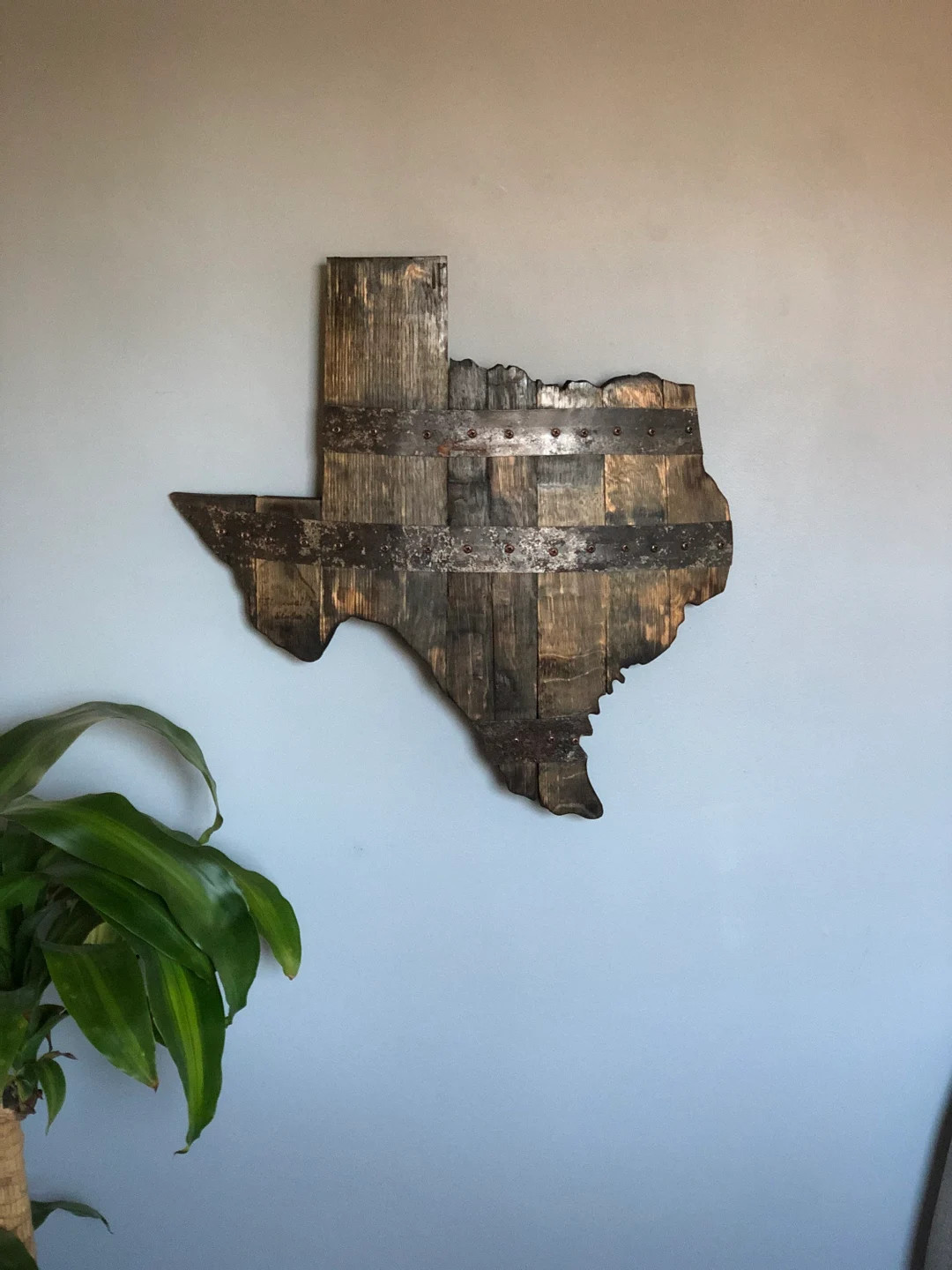 2’ Texas State Bourbon Barrel Wood Cutout with Rings | Etsy (US)