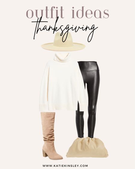Thanksgiving outfit ideas - faux leather leggings, oversized sweater, slouchy boots, beige fedora and leather satchel

#LTKHoliday #LTKitbag #LTKstyletip