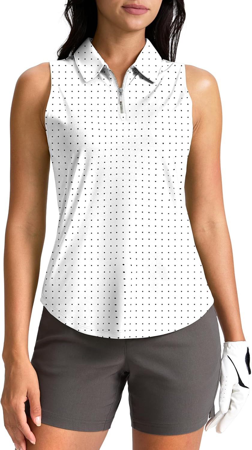 G Gradual Womens Golf Shirt Sleeveless Zip Up Collared Polo Shirts | Amazon (US)