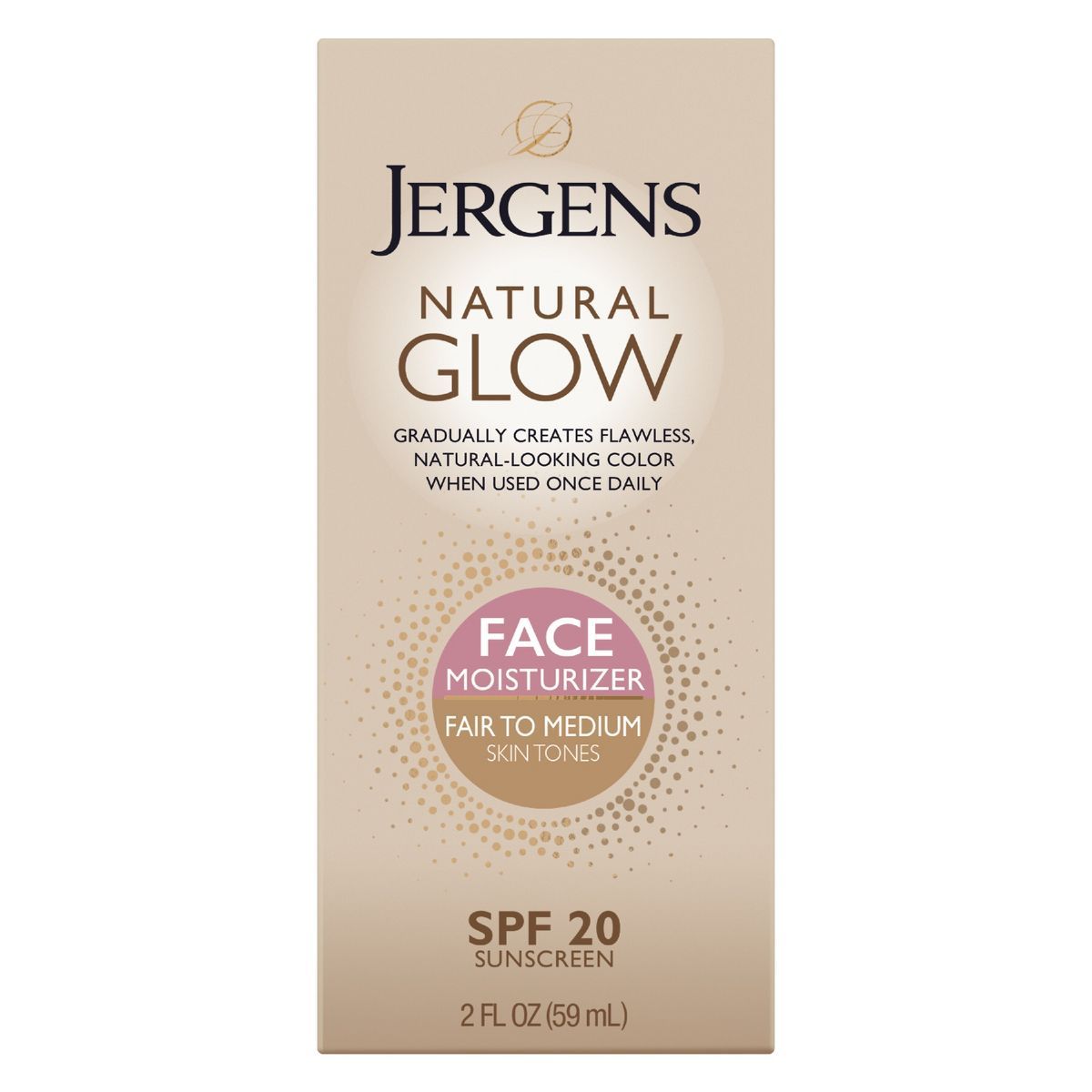 Jergens Natural Glow Face Moisturizer Fair To Medium Tone, Self Tanner, Daily Face Sunscreen - SP... | Target