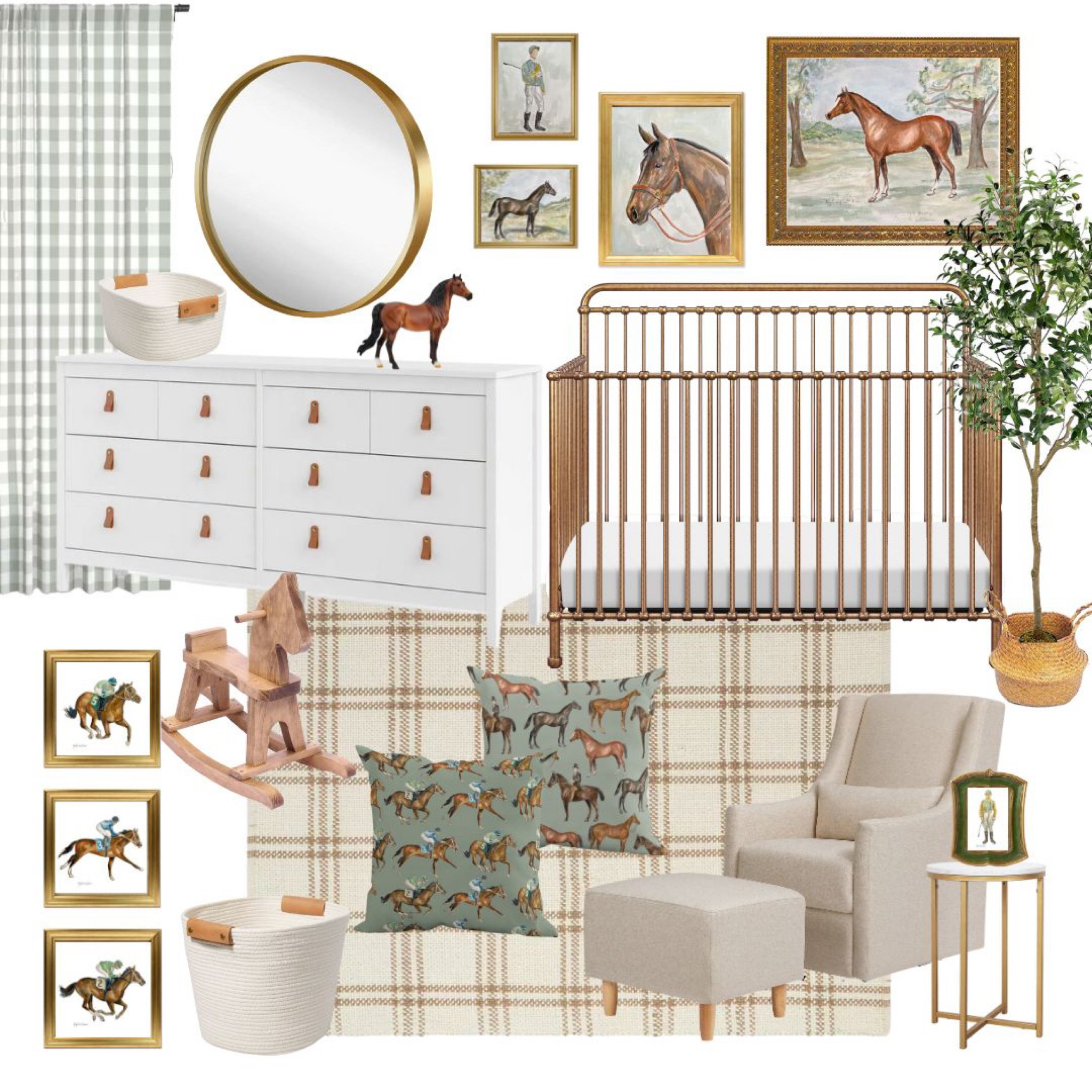 Vintage Equestrian nursery! All horse artwork available on kaylaweberart.com ! 

#LTKhome #LTKkids