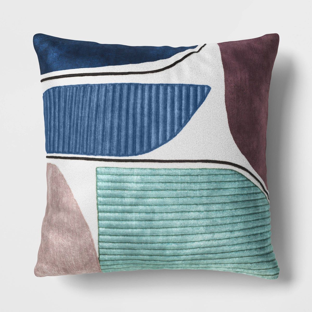 Color Blocked Abstract Pattern Applique Square Throw Pillow - Threshold™ | Target