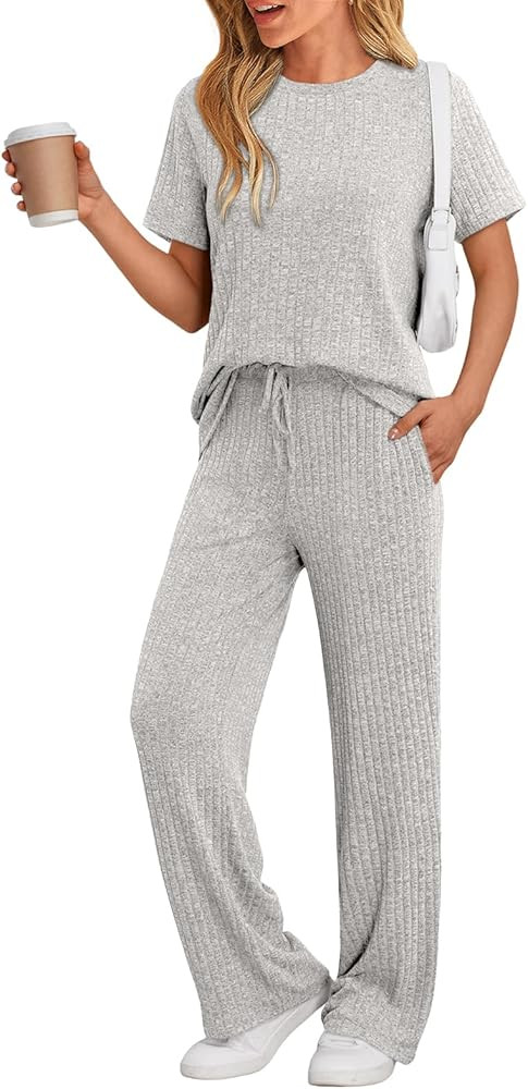 LILLUSORY Lounge Sets for Women 2 Piece Matching Summer Travel Outfits Spring Sets Cute Casual Pa... | Amazon (US)