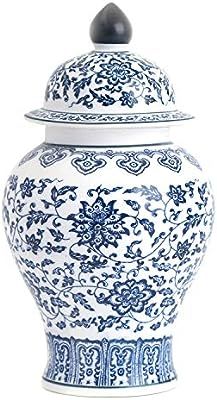 Vintage Blue and White Porcelain Unglazed Jar, Ideal Gift for Weddings, Party, Home Decor, Office... | Amazon (US)