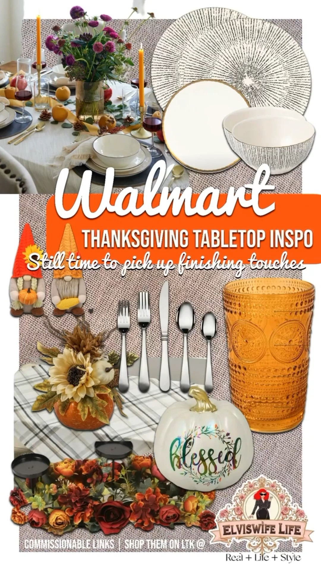 Having people over to your place this year? If you need to grab a few last-minute pieces for your Thanksgiving tabletop, check out Walmart! You can order online and pick up in-store, have it delivered to your place, or have it shipped directly to you! I picked up a few of these in-store, including that plaid table topper, some new flatware to replace the mismatched pieces I’d collected over time, and those beautifully sophisticated plates with the black and gold design. Classy and sophisticated not overpowering. Perfect for the holidays!


#LTKHome #LTKFoodie #LTKSeasonal #LTKMomLife #LTKFamily Walmart Christmas, homemaking, party, gathering, Friendsgiving, family, friends, dinner, turkey, pie, stuffing, mashed potatoes and gravy

#LTKGiftGuide #LTKHoliday #LTKCyberWeek