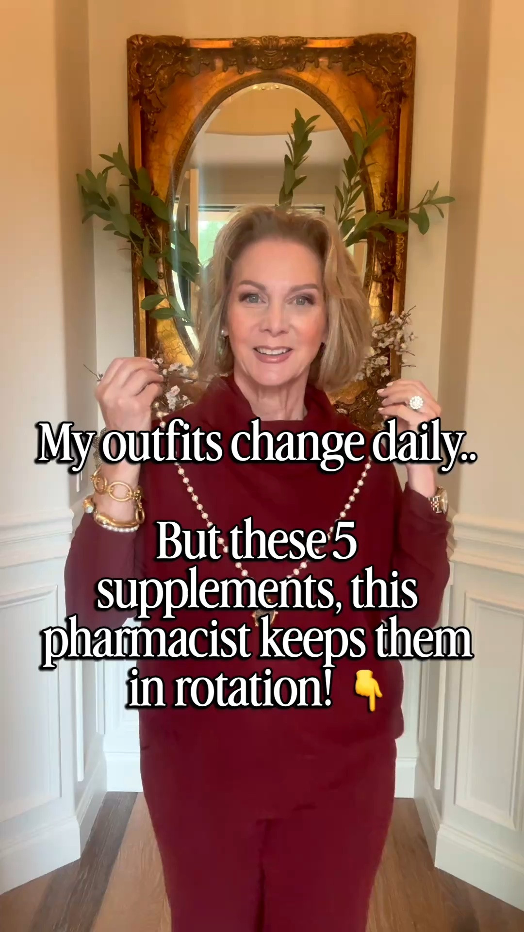My outfits change daily. These 5 supplements? This pharmacist keeps them in rotation! 

At 61, these are 5 supplements I personally reach for as part of my midlife routine:

✨ Magnesium — supports normal muscle and nerve function, relaxation and regularity. Magnesium Glycinate is part of a nighttime routine for sleep. 

✨ Omega-3s — support cardiovascular health, brain health and joint health. Bonus: I love them as part of my overall healthy-aging routine for glowing skin. 

✨ A probiotic — I prioritize gut health, and probiotics can support digestive health. The benefits are strain-specific, so not every probiotic does the same thing.

✨ Zinc — an important mineral involved in immune function, wound healing and normal cellular processes. 

✨ Collagen peptides — part of my routine to support skin and joint health as I age.

Are any of these in your midlife supplement rotation?

Save this for later and send it to a friend who loves talking health as much as we do. 💖

For educational purposes only and not medical advice. Supplements aren’t one-size-fits-all. Check with your healthcare professional about what’s appropriate for you.

#LTKselfcare #LTKOver40 #LTKgrwm