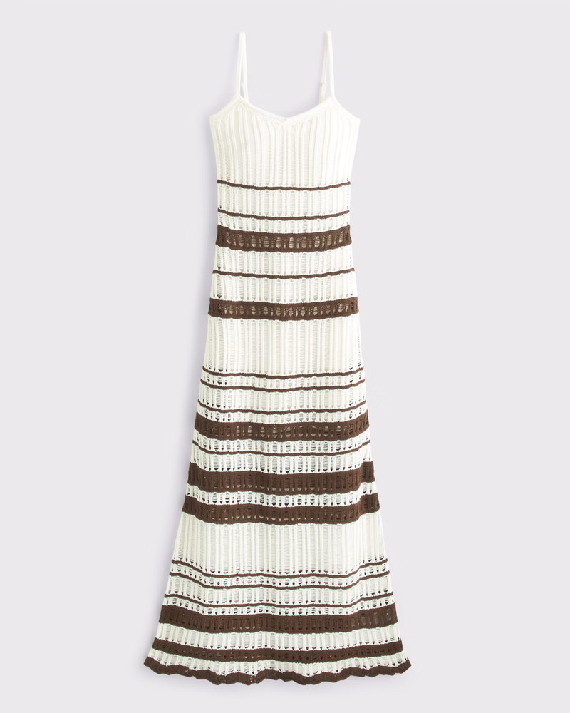 Abercrombie & Fitch Women's Crochet-Style Maxi Dress in Cream - Size XXS | Abercrombie & Fitch (US)