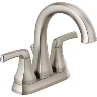 Portwood 4 in. Centerset 2-Handle Bathroom Faucet in SpotShield Brushed Nickel | The Home Depot
