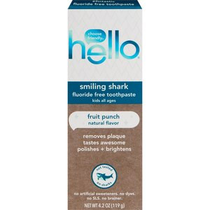 hello Kids Smiling Shark Fluoride Free Toothpaste, Fruit Punch, 4.2 OZ | CVS Health
