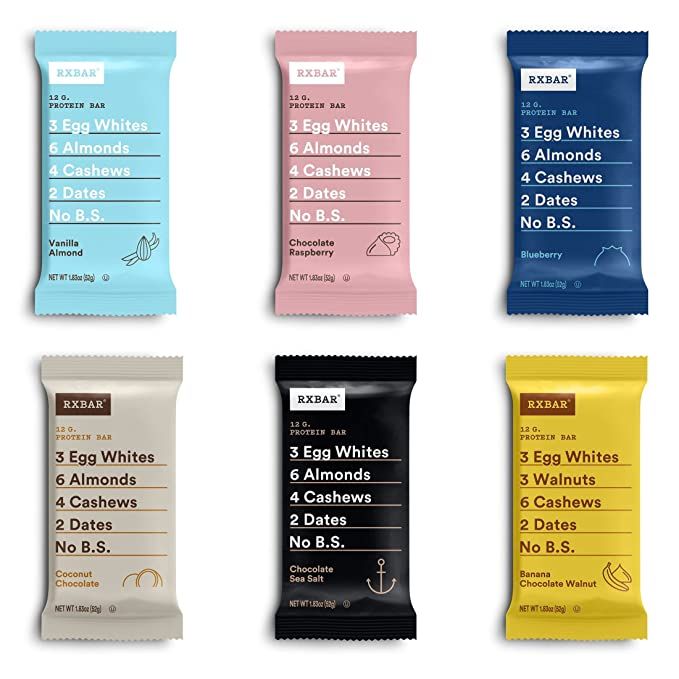 RXBAR Protein Bar, Variety Pack, 6 Flavors, 1.83 Ounce - 12 Count (Pack of 1) | Amazon (US)