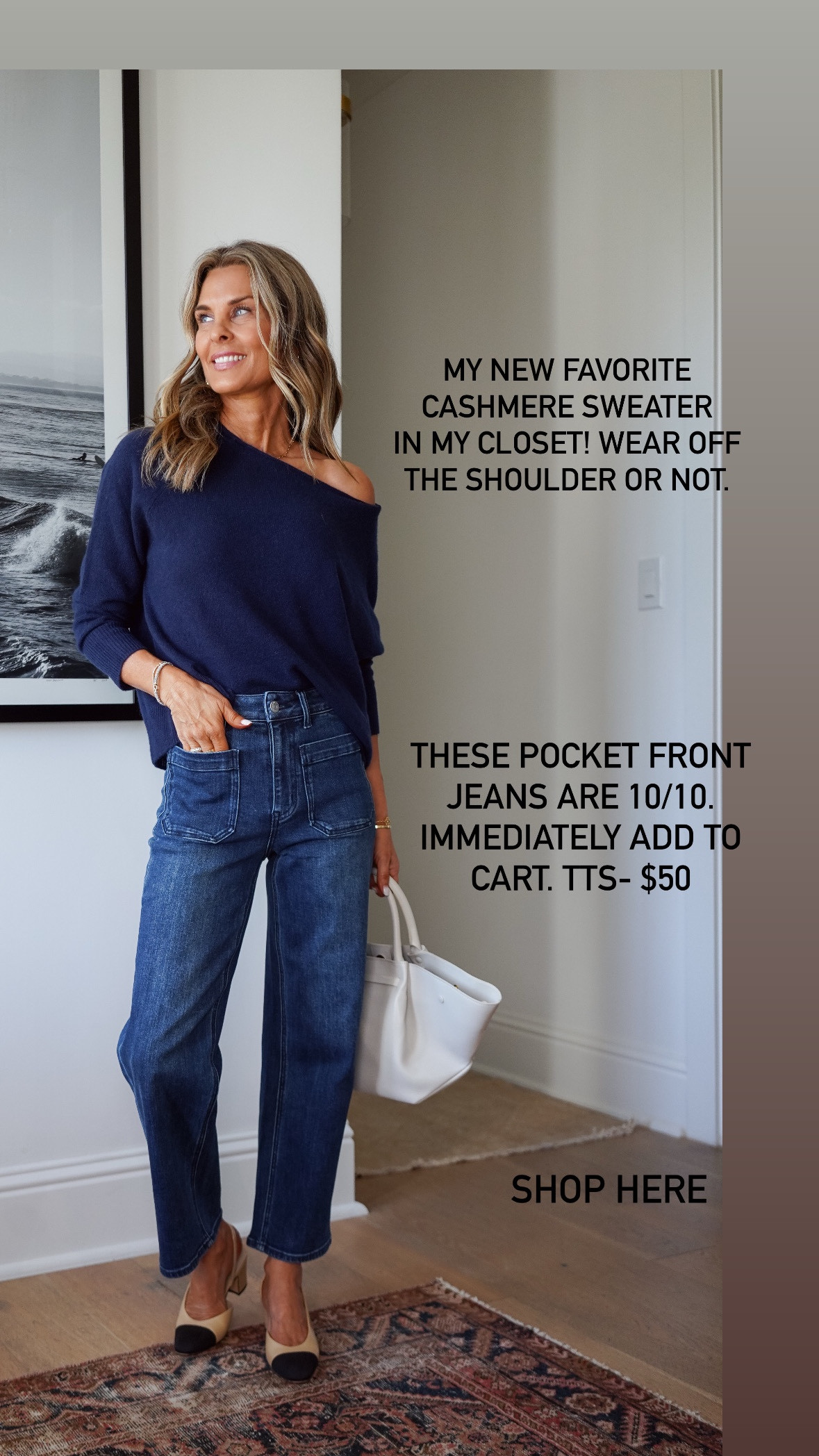 Cashmere sweater sz S TTS 
-Jeans TTS 
-booties code Tammy15


#LTKOver40 #LTKFindsUnder100 #LTKWatchNow