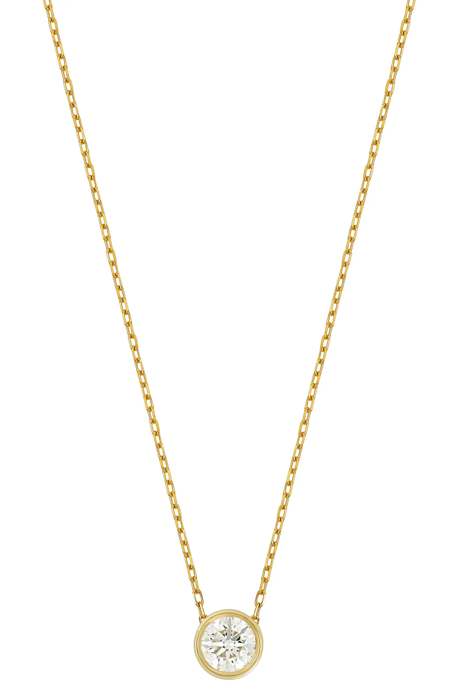 Bezel Diamond Solitaire Pendant Necklace | Nordstrom