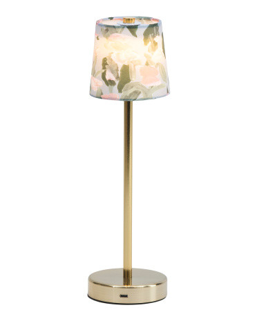 4x14 Printed Lampshade Rechargeable Tabletop Lamp | TJ Maxx