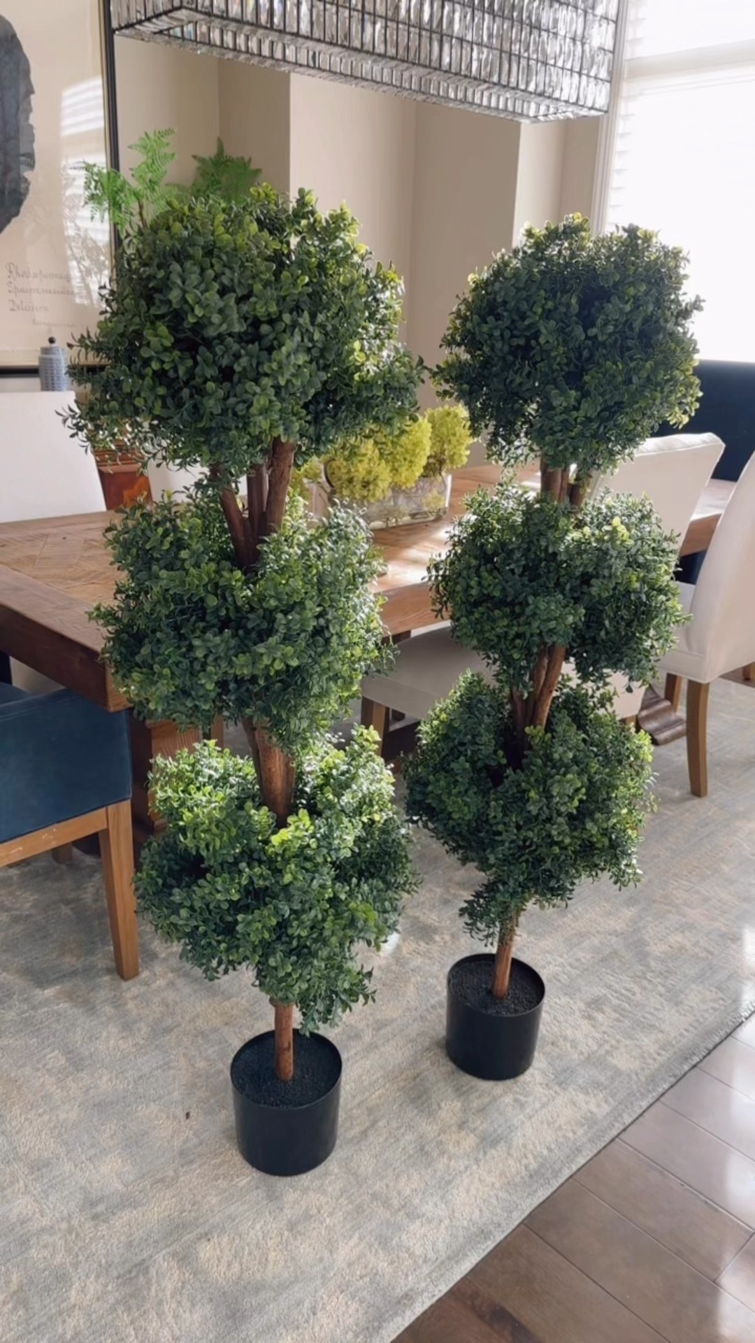 Amazon find! These are super realistic faux greenery boxwood topiaries 