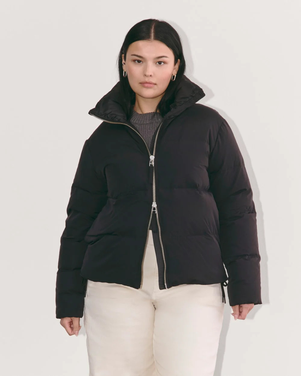 Everlane Puffer Bomber In Black, Size XXS, Polyester/Nylon | Everlane