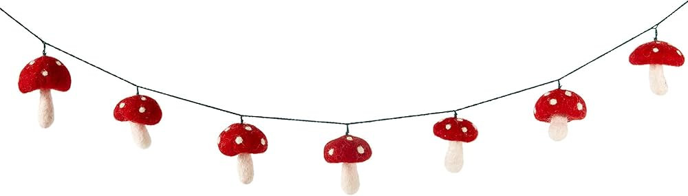 Lakhays Felt Mushroom Garland-Red | Amazon (US)
