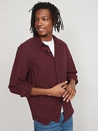 Regular-Fit Double-Brushed Flannel Non-Stretch Shirt for Men | Old Navy (US)