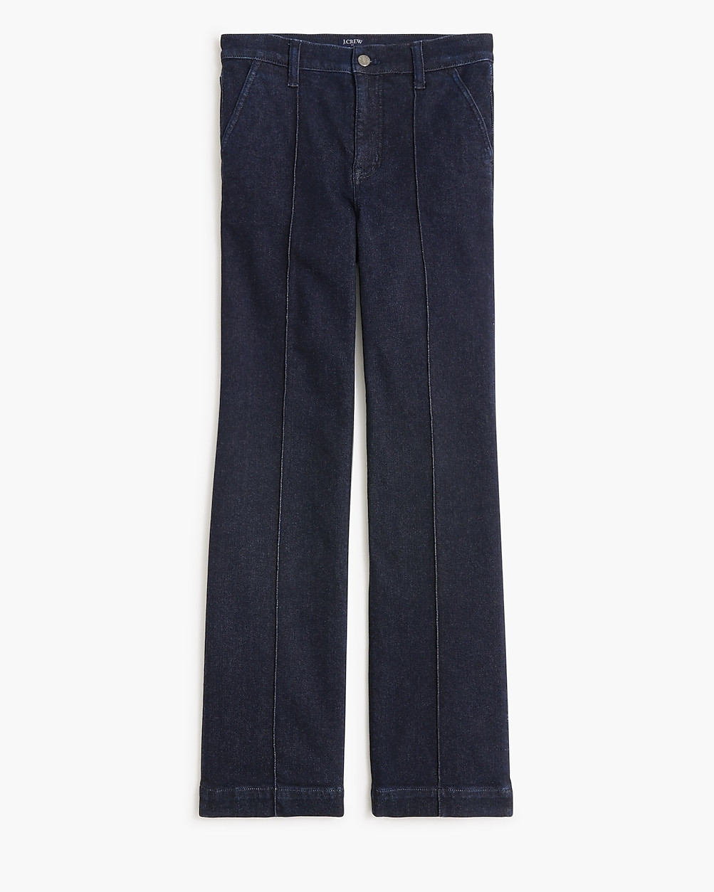 Slim wide-leg pintuck jean in all-day stretch | J.Crew Factory